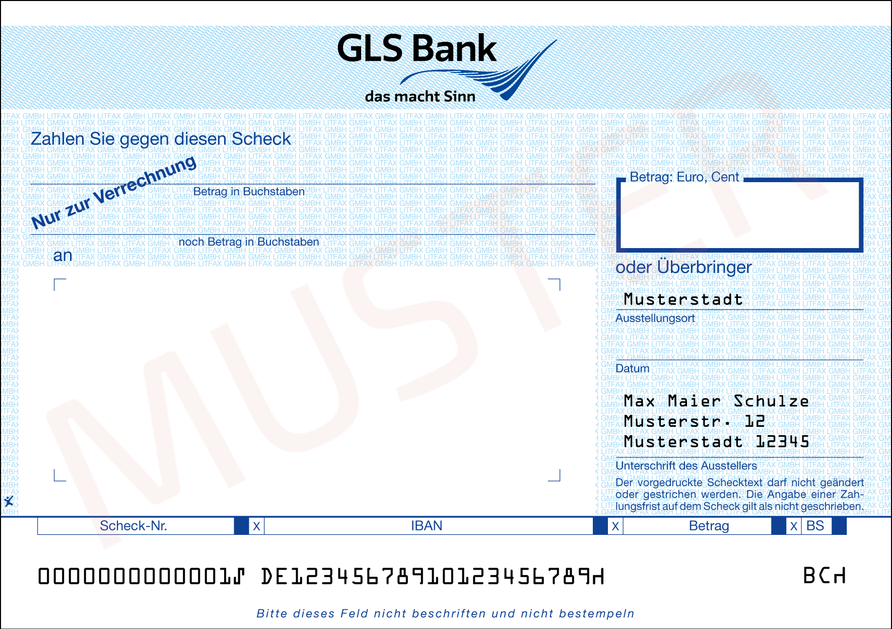 Verrechnungsscheck Formulare Gls Laden